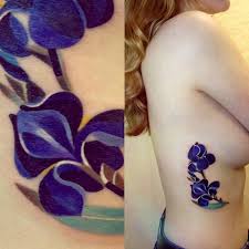 Bright Blue Iris Flower Tattoo By Sasha Unisex Iris Tattoo Iris Flower Tattoo Pretty Tattoos