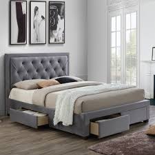 The focal point of many beds, choose from wood, metal, fabric or leather. Lumburn Slatted Storage Bed Frame In Grey Fabric Bed Frames Fishpools