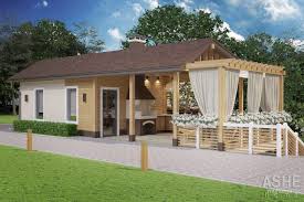 проект дома с баней и гаражом под одной крышей Proekt Patio S Komnatoj Otdyha 22 Tys Izobrazhenij Najdeno V Yandeks Kartinkah Letnie Domiki Patio Fasady Domov