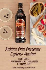 Impress Your Guests With Kahlua Chili Chocolate Espresso Martinis It S A Sophisticated Edgy Drink That S Surpris Yummy Drinks Martinis Drinks Chocolate Chili