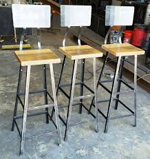 Industrial Metal Stool Chair With Reclaimed Wood Seat A Metal Etsy Metal Stool Stool Metal Bar Stools