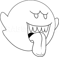 How To Draw Boo Step By Step Drawing Guide By Dawn Dragoart Com In 2020 Super Mario Coloring Pages Mario Coloring Pages Mario Bros