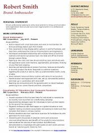 Take a look at our example resume professionally crafted with the most in demand skills in when writing a brand ambassador resume remember to include your relevant work history and skills according to the job you are applying for. Brand Ambassador Resume Samples Qwikresume