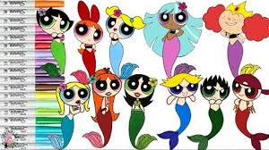 Bliss powerpuff girls coloring pages. Powerpuff Girls Mermaid Coloring Book Compilation Blossom Bubbles Buttercup Bliss Sprinkled Donuts
