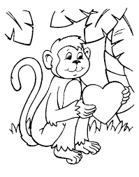 Free Valentines Coloring Pages Monkey Coloring Pages Valentine Coloring Valentines Day Coloring Page