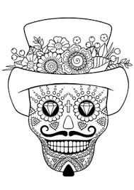 Adult coloring page halloween day of the dead line art | etsy. Premium Vector Day Of The Dead Zentangle Sugar Skull Vector Adult Coloring Book