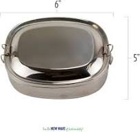 New Wave Enviro Stainless Steel Food Container with Clamp Lid, 26oz.  Capacity, Easy Closing Lid, Silver