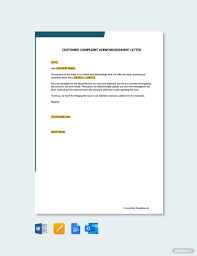 Free Customer Complaint Acknowledgement Letter Ad Paid Customer Free Complaint Letter Acknowledg In 2020 Letter Template Word Lettering Letter Templates