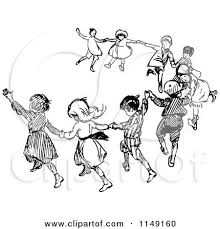 Black And White Children Clipart Clipart Of Retro Vintage Black And White Dancing Children Royalty Free Vector Illustration By Praw Free Vector Illustration Vintage Illustration Illustration