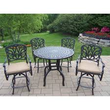 Bosch 5 Piece Bar Height Dining Set With Cushions Bar Height Patio Furniture Bar Height Patio Set Outdoor Furniture Sets