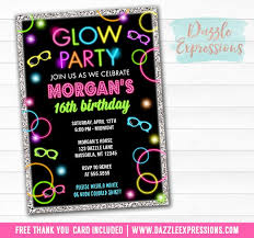 Black And White Free Teenager Printable Printable Birthday Invitations Printable Glow In The Dark Birthday Ticket Invitation Disco Dance Party Roller Skating Sweet Sixteen Girls 16th Birthday Party Neon Party Invitations Glow Party Party Invite Template