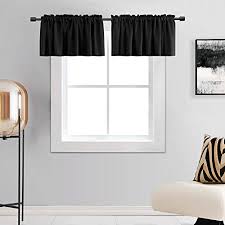 What are the shipping options for windows? Amazon Com Donren 12 Inches Long Black Valances For Windows 2 Panels Blackout Window Valances For Basement With Rod Pocket 42 Inches Wide Kitchen Dining