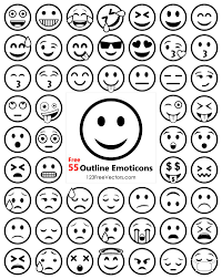 Outline Emoji Icons Free Pack Emoji Drawings Emoji Drawing Emoji Templates