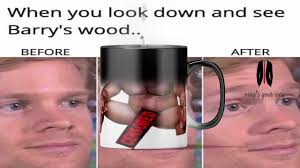 Personalised Barry Wood FUNNY Novelty Heat Changing Mug, Colour Changing  Barry Woods Wood Sitting