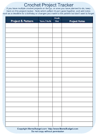 Crochet Project Tracker Worksheet Printable Free Worksheet Crochet Business Crochet Projects Knitting Tutorial