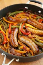 Skillet Italian Sausage Peppers And Onions Easy Comfort Food For Weeknights Game Days Serve Over P Sausage Dishes Italian Sausage Recipes Stuffed Peppers