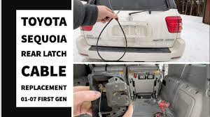 Have learned that it is possible to open from the inside, by removing existing interior panel (which i on my 2003 sequoia the rear hatchback latch seems to have broken. Sequoia Rear Door Cable Replacement Latch Not Opening 01 07 Toyota Youtube