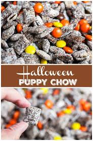 The best puppy chow recipe! This Halloween Puppy Chow Recipe Is Easy To Make And Perfect For A Party It S Made With Rice Chex Cereal Puppy Chow Recipes Party Food Dessert Great Desserts