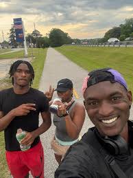 This sweet boy ran his second 5k with me today to prep for the St Louis  doggy dash next month! We both got a PR!