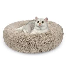 Somebody has made themselves just at home with their new bed! Aiperro Dog Bed For Small Medium Dogs Donut Cuddler Fur Round Pet Bed Soft Plush Fluffy
