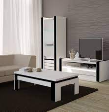 Salon salle a manger conforama. Meuble De Salon Salle A Manger Lina 9 Elements Blanc Et Noir Brillant