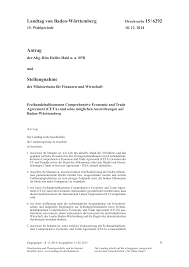 Das bundesverfassungsgericht könnte die vorläufige anwendung von ceta jetzt noch stoppen. Http Suche Landtag Bw De Redirect Itl Wp 15 Drs 6292