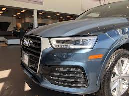 Close Up Front Angled View Of The 2018 Audi Q3 In Daytona Grey Pearl Vehicle Available At Audi Of Bridgewater Nj Audi Dealership Audi Audi Q3