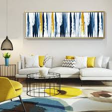 Abstract Art Painting On Canvas Gold Art Wall Art Pictures For Etsy Yellow Decor Living Room Blue And Yellow Living Room Living Room Pictures