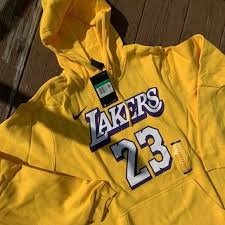 Nike lebron james sweatshirt xxl mens black heavyweight hoodie long polyestertop rated seller. Nike Shirts Nike Lebron James Los Angeles Lakers Jersey Hoodie Poshmark