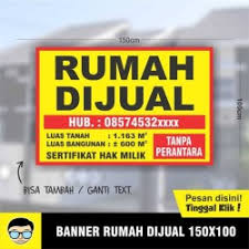Jual tanah murah (shm) jl perintis 107, rp1jt/m2, l:1.510m2, bonus rumah 2lt, cck u/kebun & peristirahatan. Jual Spanduk Rumah Murah Harga Terbaru 2021