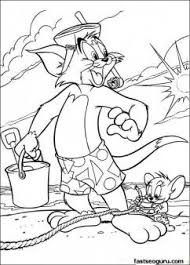 Printable Tom And Jerry Is On The Sea Coloring Page Printable Coloring Pages For Kids Cartoon Coloring Pages Beach Coloring Pages Coloring Pages