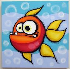 Funny Fish 12x12 Original Acrylic Painting On By Art4barewalls 45 00 Fish Painting Fishing Humor Fish Wall Art