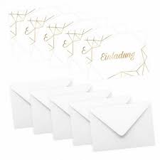 Individuell gestaltete einladungskarten für die goldene hochzeit. 5 Klapp Einladungskarten Linien Gold Inkl 5 Weissen
