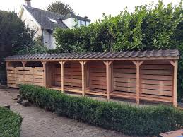 Houtberging Houthok Houtopslag Van Douglas Met Kliko Ombouw Holzhutte Garten Holzschuppen Brennholz Lagerung