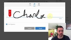 How To Insert A Signature On A Pdf File Youtube