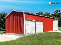 24x46 Enclosed Garage 12 Tall Enclosed Garage Metal Buildings Metal Garages Steel Buildings