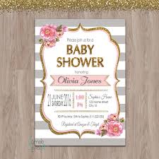 Pink And Grey Baby Shower Invitation Baby Shower Invitation Girl Gre Baby Shower Invites For Girl Twin Girls Baby Shower Invitations Baptism Invitations Girl