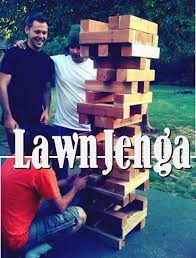 Fun Game To Play Outside In The Backyard With Friends Lol Life Size Jenga Backyard Fun Graduation Party Games
