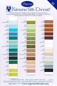 Closeout Superior Kimono Silk 2 Actual Thread Color Chart