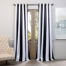 Black And White Striped Blackout Curtains Exclusive Fabrics Furnishing Awning Stripe Grommet Top Blackout Curtain Panel Fabric Awning Blackout Curtains Panel Curtains