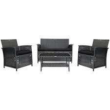 Rattan outdoor garden sofa furniture love bed patio sun bed 2 seater black. EleganÅ£Äƒ Peren MitÄƒ Black Rattan Table And Chairs Justan Net