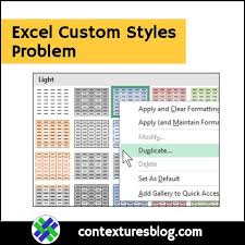 Excel Custom Styles Problem Excel Excel Hacks Custom