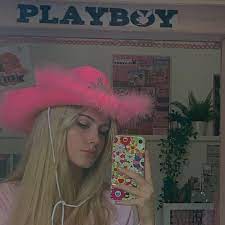 Maybe you would like to learn more about one of these? P L A Y B 0 Y In 2021 Girl With Hat Pink Cowboy Hat Hat Aesthetic