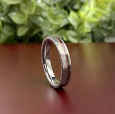 Hammered Thin Tungsten Ring 4mm Wood Inlay Women Men Grey Etsy In 2020 Tungsten Wedding Bands Tungsten Ring Skinny Wedding Band