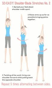 So Easy Shoulder Blade Stretches No 2 Backpain Shoulder Blade Stretch Muscle Stretches Shoulder Stretching Exercises