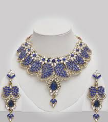 Kundan Jewellery Set With Blue Stones Indian Jewelry Sets Kundan Jewellery Set Bridal Fashion Jewelry