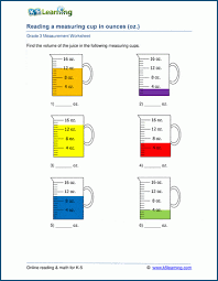 capacity volume worksheets using a measuring cup k5 learning