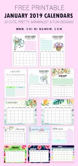 15 Free January 2019 Printable Calendar Planners Fresh Designs Planner Calendar Printables Printable Day Planner Calendar