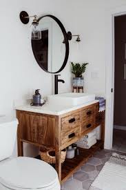 If you want something more modern, unique and fancy then a bathroom is also presented using a sink cabinet, a huge bath tub, tiles, a broad square shaped mirror and the most unique look in this bathroom arrives. 30 Best Half Bathroom Ideas Bathroom Decor Half Bathroom Bathroom Design