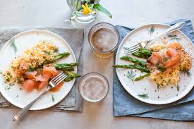 Smoked salmon is healthy so easy to prepare; Scrambled Eggs With Smoked Salmon And Asparagus